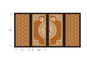 Model cnc cổng 4 cánh trống đồng tài lộc