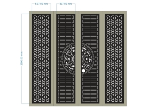 Model cnc cổng 4 cánh trống tuyết mới