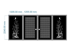 Model cnc cổng 4 cánh trúc mới