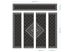 Model cnc cổng 4 cánh và ô thoáng dxf