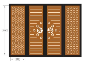 Model cnc cổng tài lộc bông tuyết
