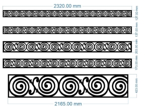 Model cnc diềm mái kính
