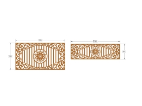 Model cnc hàng rào hoa tròn giữa