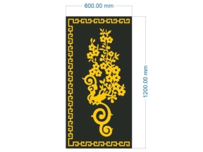 Model cnc hoa văn hoa mai cổng mới