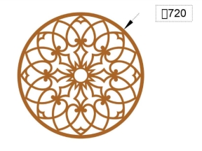 Model cnc hoa văn mái kính tròn