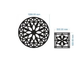 Model cnc hoa văn mái kính tròn và vuông