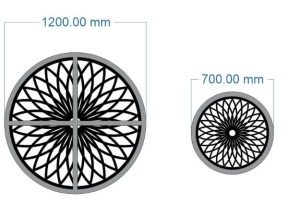 Model cnc thiết kế hoa văn tròn và diềm mái kính model dxf