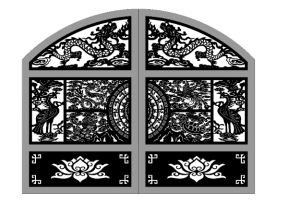Model cnc tứ linh cổng 2 cánh