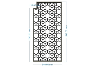 Model cnc vách cổng hoa văn hình thoi dxf
