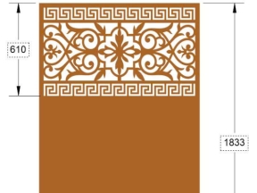 Model cnc vách cổng hoa văn trên