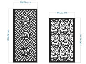 Model cnc vách phúc lộc thọ và hoa văn