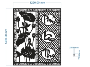 Model cnc vách sen và phúc lộc thọ đẹp