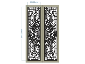 Model cổng 2 cánh trống đồng dơi cnc
