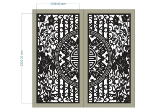 Model cổng 2 cánh trống đồng hoa cnc