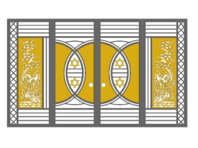 Model cổng 4 cánh cnc tùng và ngôi sao