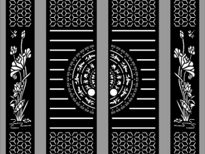 Model cổng 4 cánh trống đồng sen cnc dxf