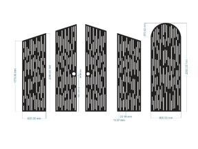 Model cổng 4 cánh và cổng phụ kẻ sọc cnc