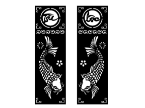 Model cổng cnc 2 cánh cá chép tài lộc mới