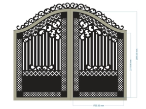 Model cổng cnc 2 cánh có chông