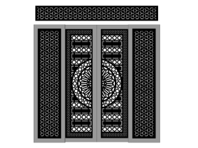 Model cổng cnc 4 cánh và ô thoáng
