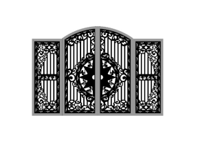 Model dxf cnc cổng 4 cánh trống đồng đẹp