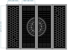 Model dxf cnc cổng 4 cánh trống đồng mới
