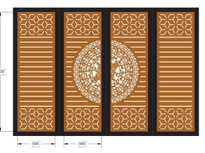 Model dxf cổng 4 cánh cnc