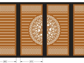 Model dxf cổng 4 cánh trống đồng cnc
