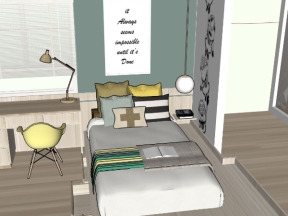 Model file su thiết kế nội thất phòng ngủ đơn giản nhất
