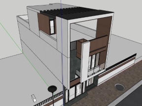 Model mẫu nhà phố 2 tầng 6x18m .skp 2023