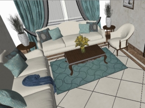 Model mẫu nội thất phòng khách