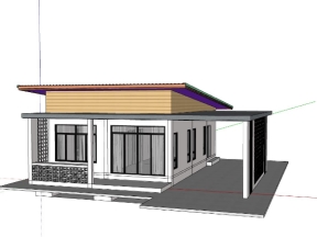 Model Nhà cấp 4 diện tích xây dựng 7.2x11.2m
