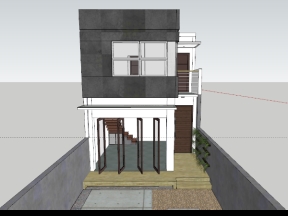 Model nhà ở 2 tầng 5x25m