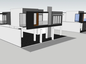 Model nhà ở phố 2 tầng được mẫu rất đầy đủ diện tích xây dựng 14.3x22.4m