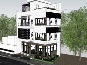 Model nhà ở phố 3 tầng 1 tum rất đẹp