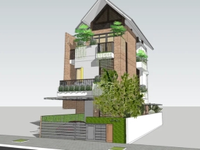 Model nhà ở phố 3 tầng 7x15m