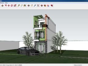 Model nhà phố 3 tầng 4.1x15m