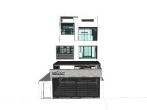 Model nhà phố 3 tầng kích thước 8x24.5m