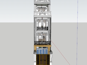 Model nhà phố 4 tầng kích thước 4x18.4m