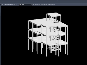 Model revit 2024 kết cấu nhà 3 tầng 14x10m(mặt bằng +mặt cắt+file cad)