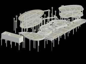 Model revit 2024 kiến trúc kết cấu các mục hồ bơi(kết cấu dầm+mặt bằng+phối cảnh)