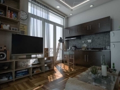 Model Sketchup 2016 thiết kế nội thất nhà ở 1 tầng KT 5x8m