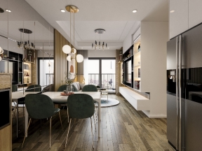 Model Sketchup 2019 nội thất căn hộ Phòng khách + Bếp + Ngủ