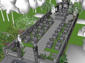 Model sketchup lăng mộ đẹp mắt