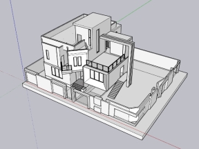 Model sketchup mẫu biệt thự 3 tầng miễn phí