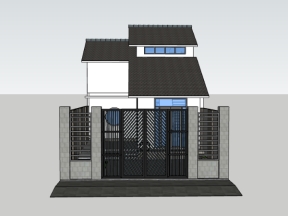 Model sketchup nhà 2 tầng 7x18.9m