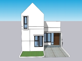 Model sketchup nhà 2 tầng đẹp mắt