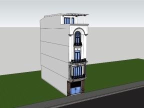Model sketchup nhà 5 tầng kích thước 4.5x16m
