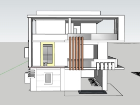 Model sketchup nhà biệt thự 3 tầng 7.6x13.3m