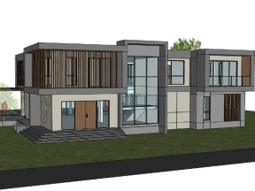 Model sketchup nhà dân 2 tầng 2021